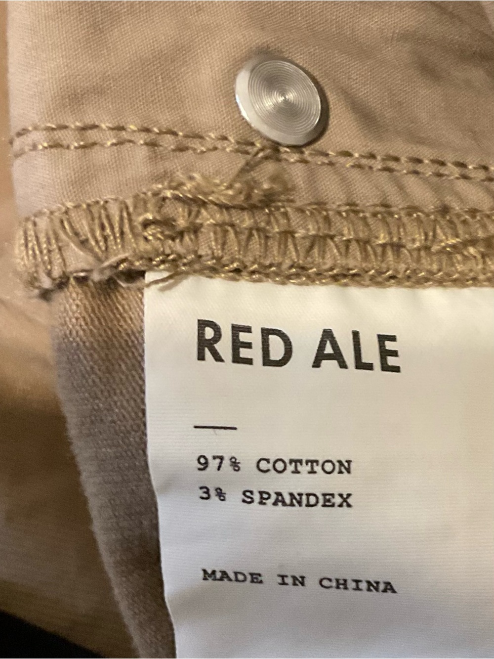 Red Ale by Allsbury Men’s Tan Stretch Chino Pants 42x34 Casual Cotton - Picture 5 of 7